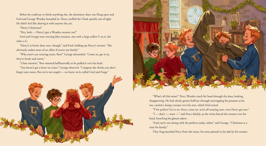 christmas-at-hogwsrts-weasley-twins-percy-with-text-web