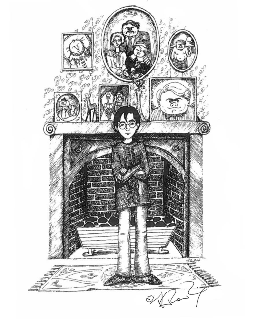 JKR Harry and the Dursleys illustration